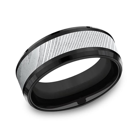 Black Titanium Comfort-fit Design Wedding Band