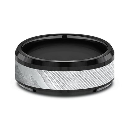 Black Titanium Comfort-fit Design Wedding Band