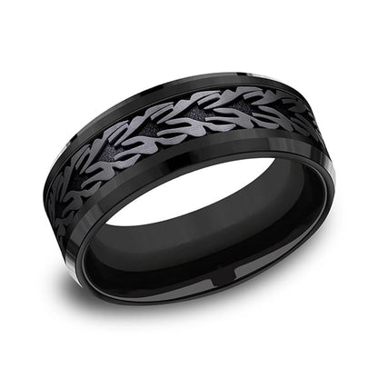 Black Titanium Comfort-fit Design Wedding Band