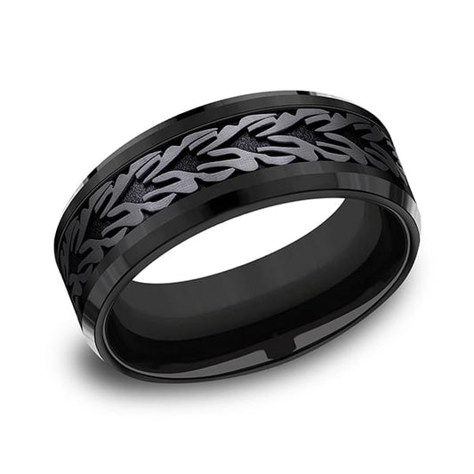 Black Titanium Comfort-fit Design Wedding Band