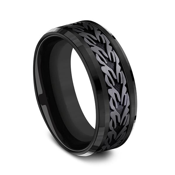 Black Titanium Comfort-fit Design Wedding Band