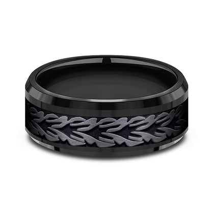 Black Titanium Comfort-fit Design Wedding Band