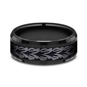 Black Titanium Comfort-fit Design Wedding Band