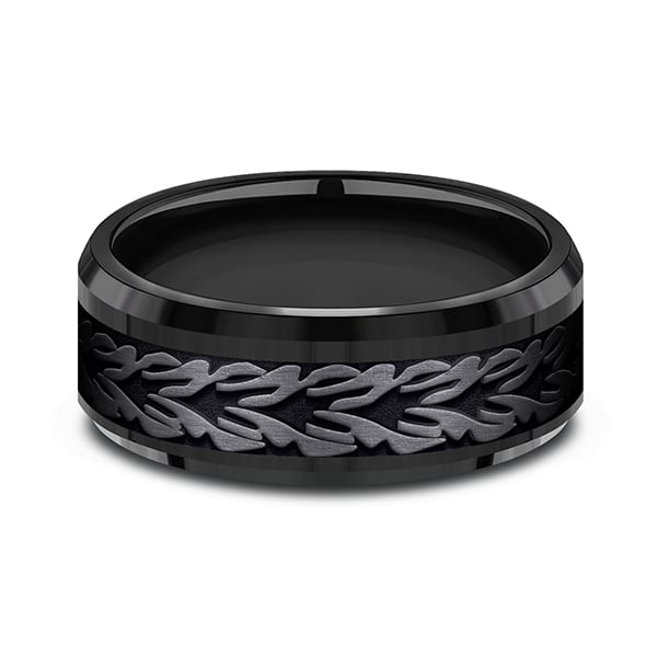 Black Titanium Comfort-fit Design Wedding Band