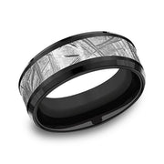 Black Titanium Comfort-fit Design Wedding Band