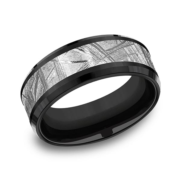 Black Titanium Comfort-fit Design Wedding Band