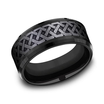 Black Titanium Comfort-fit Design Wedding Band
