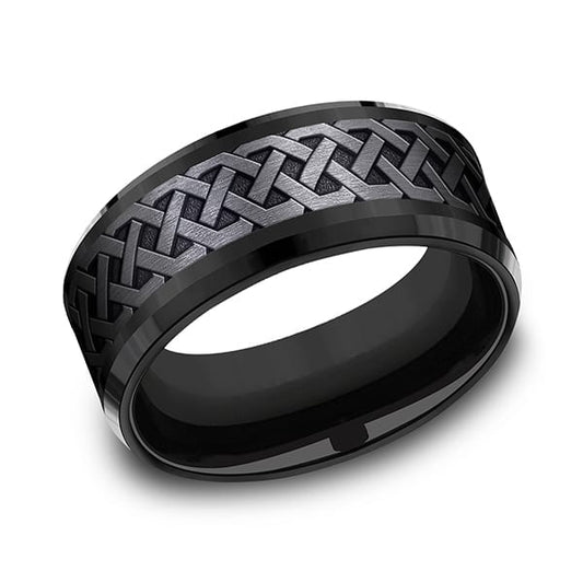 Black Titanium Comfort-fit Design Wedding Band