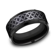 Black Titanium Comfort-fit Design Wedding Band