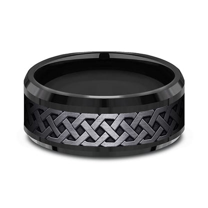 Black Titanium Comfort-fit Design Wedding Band