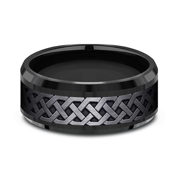 Black Titanium Comfort-fit Design Wedding Band