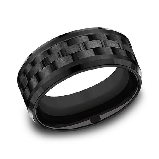 Black Titanium Comfort-fit Design Wedding Band