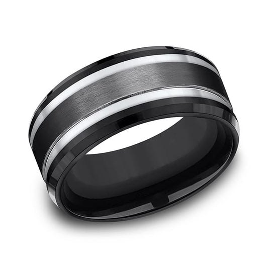 Black Titanium Comfort-fit Design Wedding Band