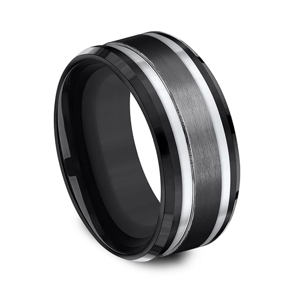 Black Titanium Comfort-fit Design Wedding Band
