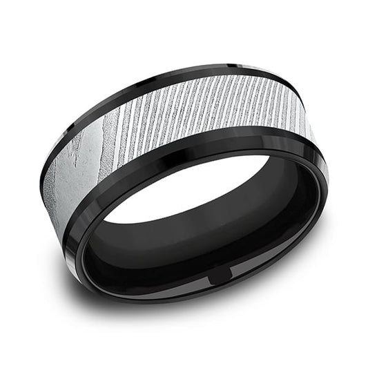 Black Titanium Comfort-fit Design Wedding Band