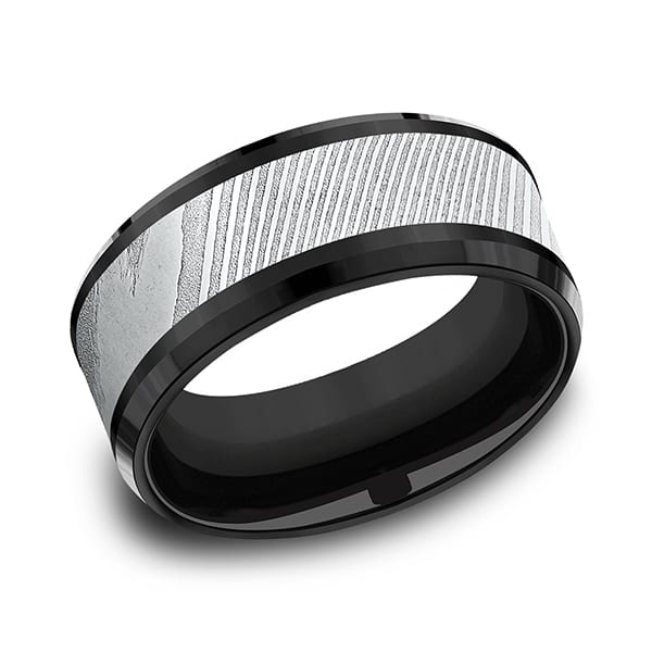 Black Titanium Comfort-fit Design Wedding Band