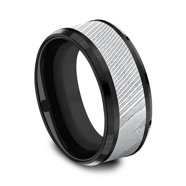 Black Titanium Comfort-fit Design Wedding Band