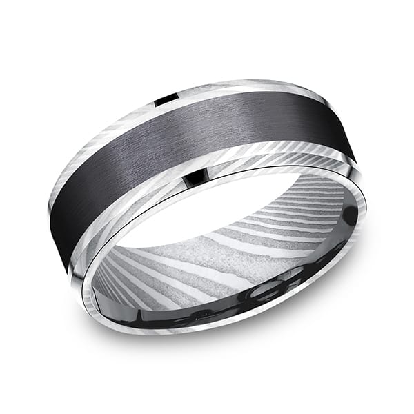 Black Titanium Comfort-fit Design Wedding Band