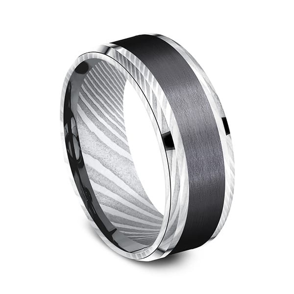 Black Titanium Comfort-fit Design Wedding Band