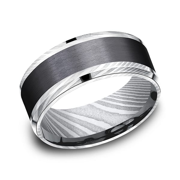 Black Titanium Comfort-fit Design Wedding Band