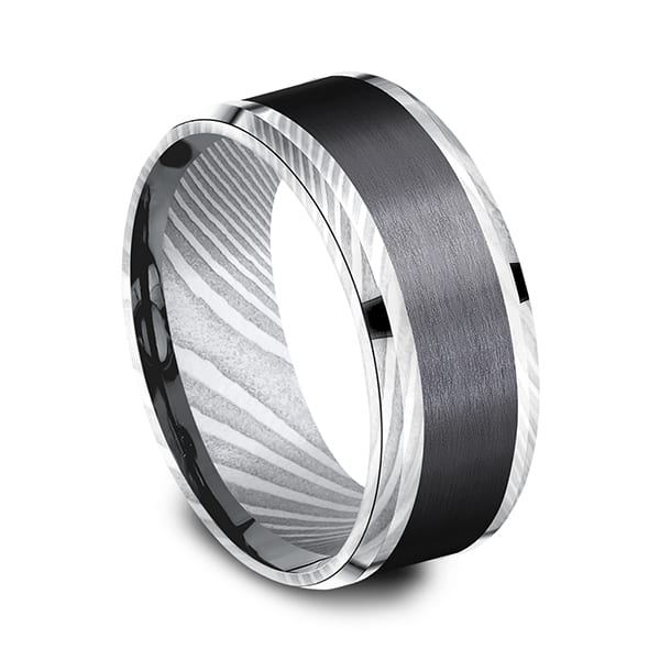 Black Titanium Comfort-fit Design Wedding Band