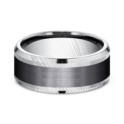 Black Titanium Comfort-fit Design Wedding Band