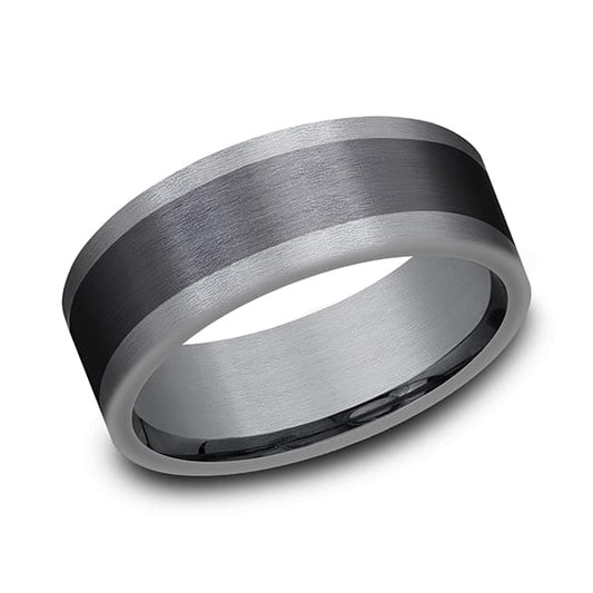 Tantalum and Black Titanium Comfort-fit Design Wedding Band