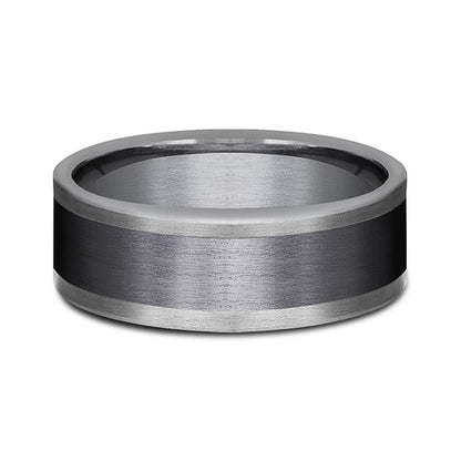 Tantalum and Black Titanium Comfort-fit Design Wedding Band