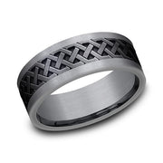 Tantalum and Black Titanium Comfort-fit Design Wedding Band