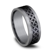 Tantalum and Black Titanium Comfort-fit Design Wedding Band