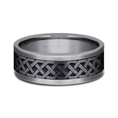 Tantalum and Black Titanium Comfort-fit Design Wedding Band