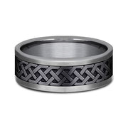 Tantalum and Black Titanium Comfort-fit Design Wedding Band