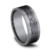Tantalum and Black Titanium Comfort-fit Design Wedding Band