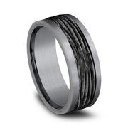 Tantalum and Black Titanium Comfort-fit Design Wedding Band