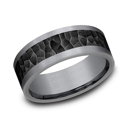 Tantalum and Black Titanium Comfort-fit Design Wedding Band