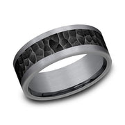 Tantalum and Black Titanium Comfort-fit Design Wedding Band