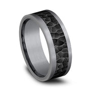 Tantalum and Black Titanium Comfort-fit Design Wedding Band