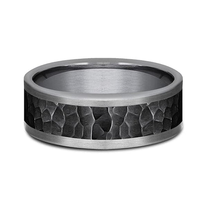 Tantalum and Black Titanium Comfort-fit Design Wedding Band