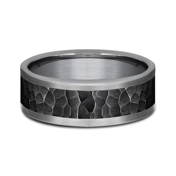 Tantalum and Black Titanium Comfort-fit Design Wedding Band
