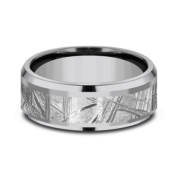 Tantalum and Meteorite Comfort-fit Design Wedding Band