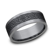 Tantalum and Black Titanium Comfort-fit Design Wedding Band