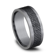 Tantalum and Black Titanium Comfort-fit Design Wedding Band