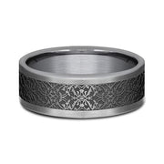Tantalum and Black Titanium Comfort-fit Design Wedding Band