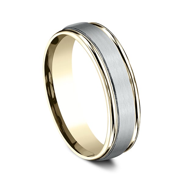 Two Tone Comfort-Fit Design Wedding Ring