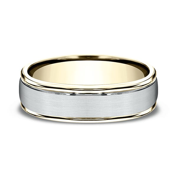 Two Tone Comfort-Fit Design Wedding Ring