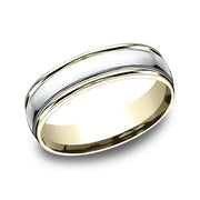 Two Tone Comfort-Fit Design Wedding Band
