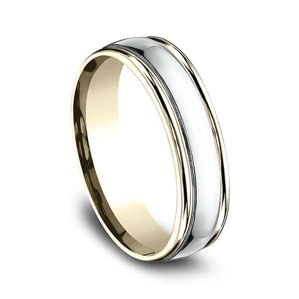 Two Tone Comfort-Fit Design Wedding Band