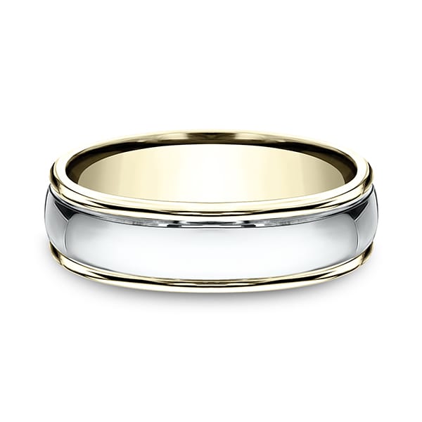 Two Tone Comfort-Fit Design Wedding Band