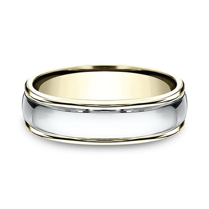 Two Tone Comfort-Fit Design Wedding Band