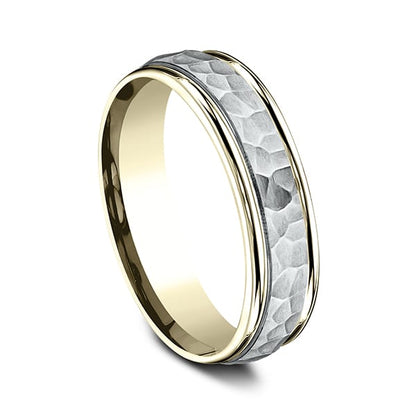 Two Tone Comfort-Fit Design Wedding Band